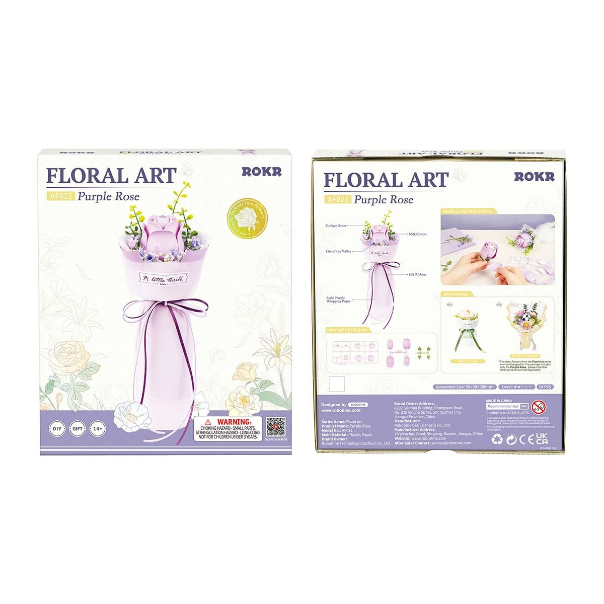 ROKR DIY Bouquet 3D Puzzle - Purple Rose AF021