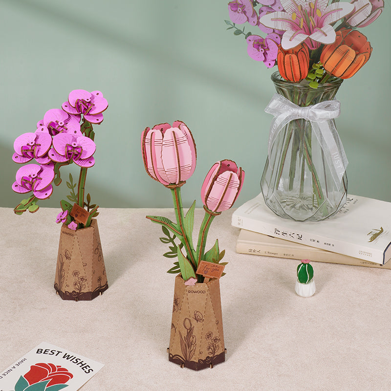 Wooden Flower Purple Moth Orchid TW091