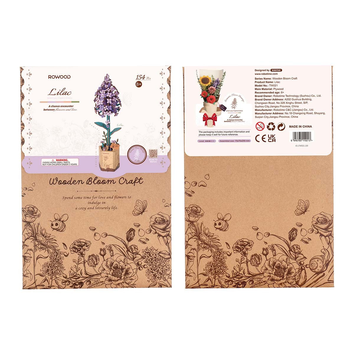 Wooden Flower Lilac TW021