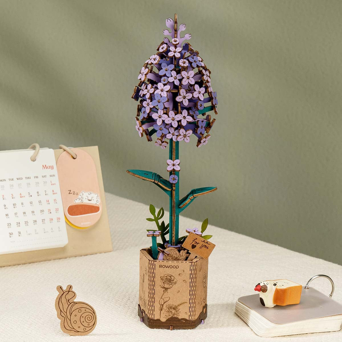 Wooden Flower Lilac TW021