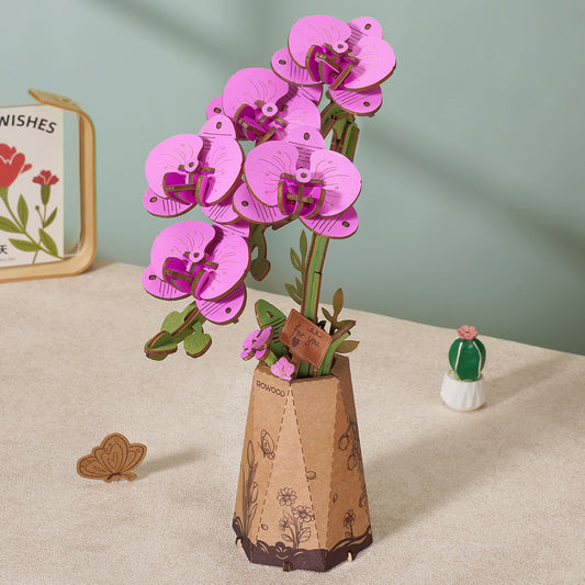 Wooden Flower Purple Moth Orchid TW091