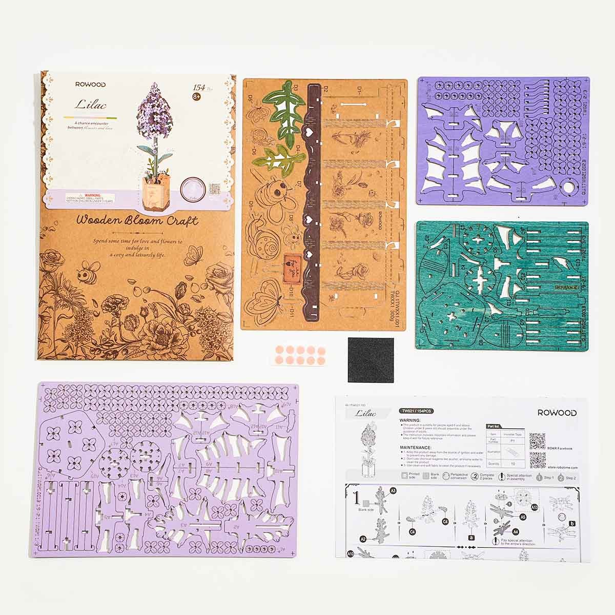Wooden Flower Lilac TW021